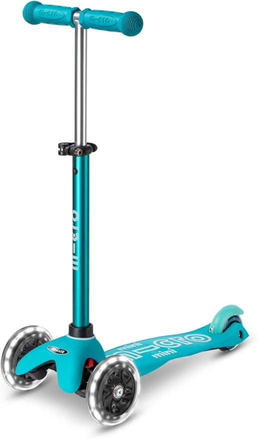 Micro Kickboard Mini Deluxe LED Three-Wheeled Lean-to-Steer Swiss-Designed Micro Scooter