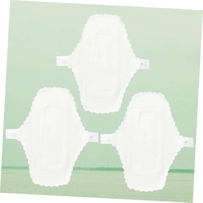 Mipcase 3pcs Cloth Sanitary Pads Washable Reusable Panty Liners with Button Fixing Soft Underpants Lining for Women Travel Daily Use