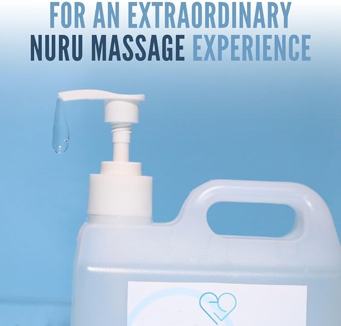 Nuru Massage Gel 33.8 fl oz Rectangle | Massage Oil Alternative | Organic Aloe Vera, Seaweed, Green Tea, Licorice & Vitamin B5 | Water Based | Paraben & Glycerin Free | Body-to-Body Formula