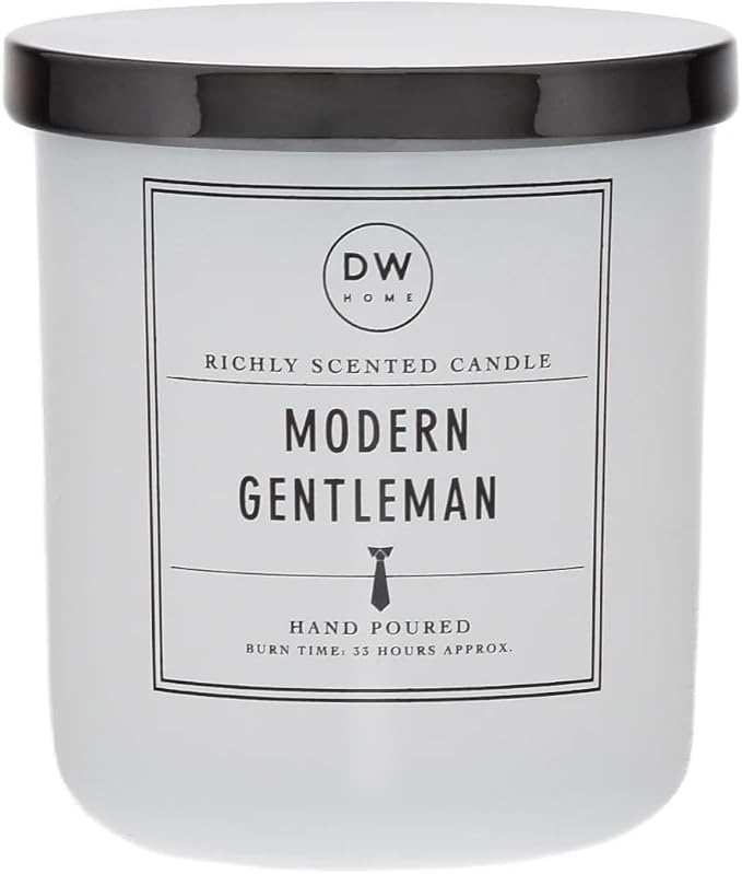 DW Home Modern Gentleman Scented Candle – Cedarwood, Birch & Bergamot Fragrance, 9 oz Single Wick Jar Candle, Long Burning Home Fragrance, Signature Collection