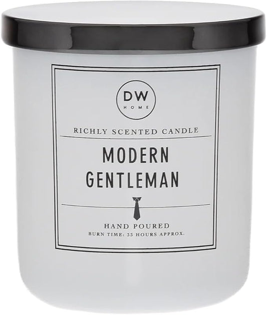 DW Home Modern Gentleman Scented Candle – Cedarwood, Birch & Bergamot Fragrance, 9 oz Single Wick Jar Candle, Long Burning Home Fragrance, Signature Collection