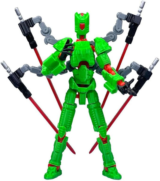 T13 Action Figure Set (Assembly Completed)，3D Printed Multi-Jointed, Desktop Decorations for Game Lovers Toys,5.5Inch (Red and Green)