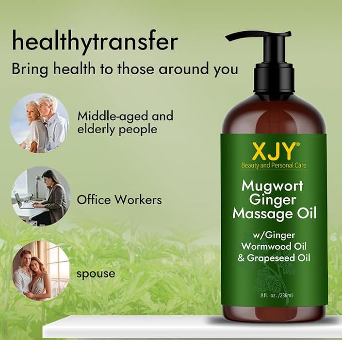 Mugwort Ginger Massage Oil Lymphatic Drainage Oils Anti Cellulite for Leg Arm Belly Shoulder Gua Sha Body Muslce Relaxing Soothing Massage Tools