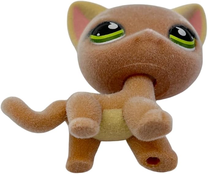 Custom Flocked Pet Shop Toy Fuzzy Animal Figure Short Hair Cat Kitty Kitten Deer OOAK (#525)