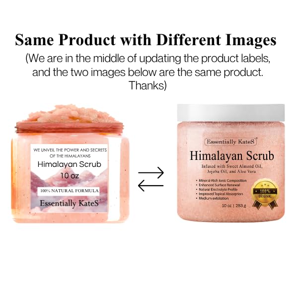 Himalayan Salt Body Scrub with Almond Oil, Exfoliating Mineral Formula, 10 oz