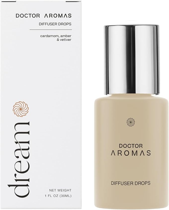 Doctor Aromas Premium Therapeutic Essential Oils Fragrance Scents Bottles Refills – Organic Aroma, Safe for Diffusers, Aromatherapy – Cardamom, Amber, Vetiver & Sandalwood – 1 OZ (Dream, Pack of 1)