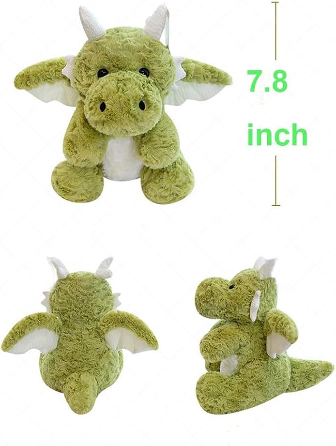 Dragon Stuffed Animals Soft Plush Cute Dragon Doll for Boys Girls 7.8in (Corn Dragon Pink)