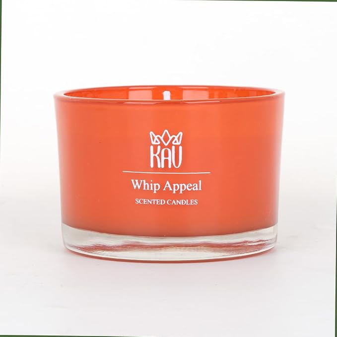 Scented Candles for Home Décor - KAV Dancing Rain Premium Scented Candle for Women Men, Embedded Stone and Soy Wax in 3 oz Glass Jar, Natural Aromatherapy (Whip Appeal)