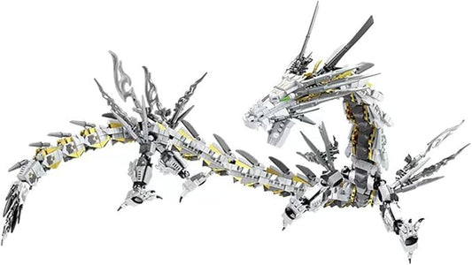 HONLANCH Dragon Series White Mechanical Hurricane Dragon Building Blocks Set (1485Pieces)-Toys Gifts for Kid and Adult