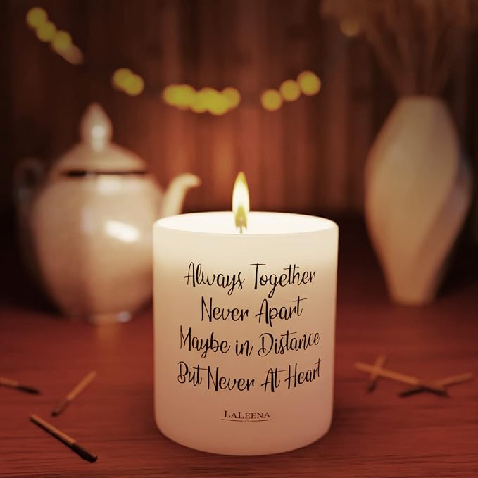 Scented Soy Memorial Candle – Glass Jar Candle Gift with 100% Organic Soy Wax & Fragrance Oil – Missing Someone Gift Decor for Women, Men, Couples, Meditation, Yoga by LaLeena, 14 Oz, Vanilla