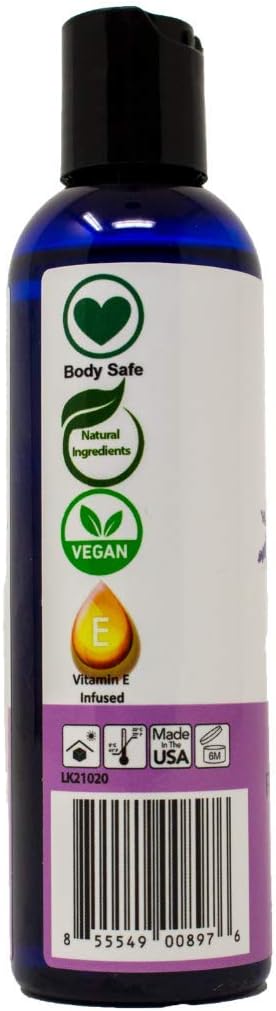 Lick Lavender Massage Oil – Calming Aromatherapy Massage Oil with Sweet Almond Oil & Vitamin E, Relaxing Floral Scent for Stress Relief & Couples Massage, 4 oz
