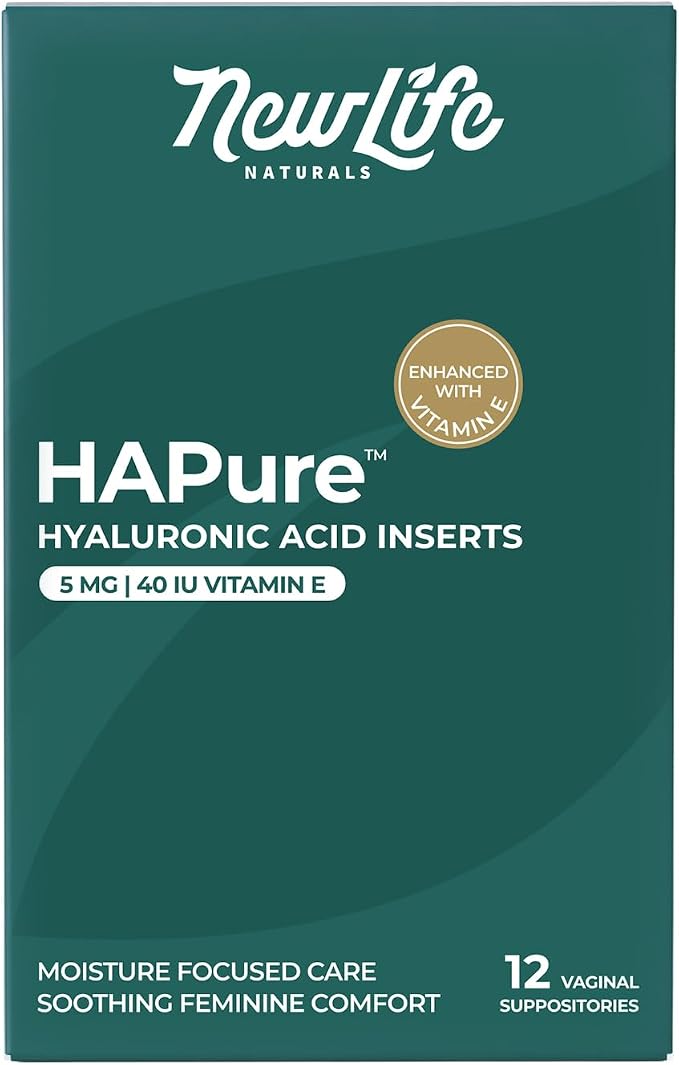 NewLife Naturals HAPure Hyaluronic Acid Suppositories for Women with Vitamin E – Vaginal Moisturizer & Dryness Support –Hormone-Free Formula – 12 Vaginal Suppositories, 30 Day Supply USA