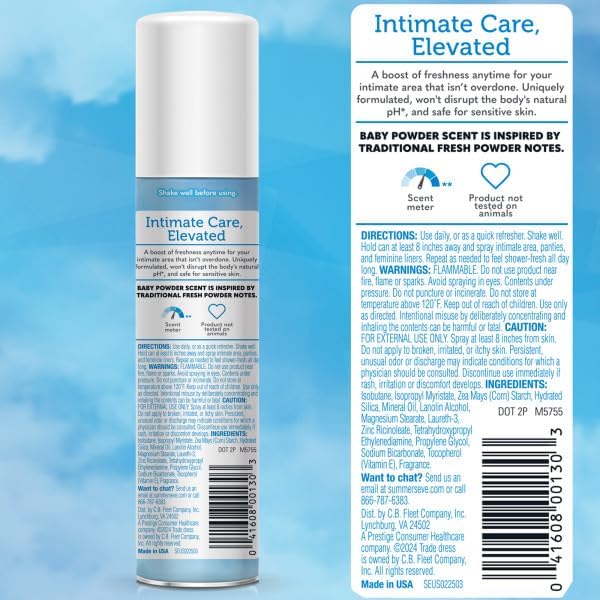 Summer's Eve Feminine Deodorant Spray - Baby Powder - 2 oz