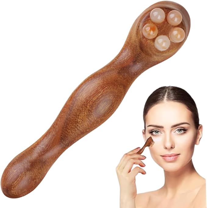 Ouliget Eye Cream Massage Sticks,Sandalwood Eye Face Roller Massager,Eye Fatigue Relief Massage Stick for Reducing Puffiness Eye Bags Muscle Ache, 4 Inches
