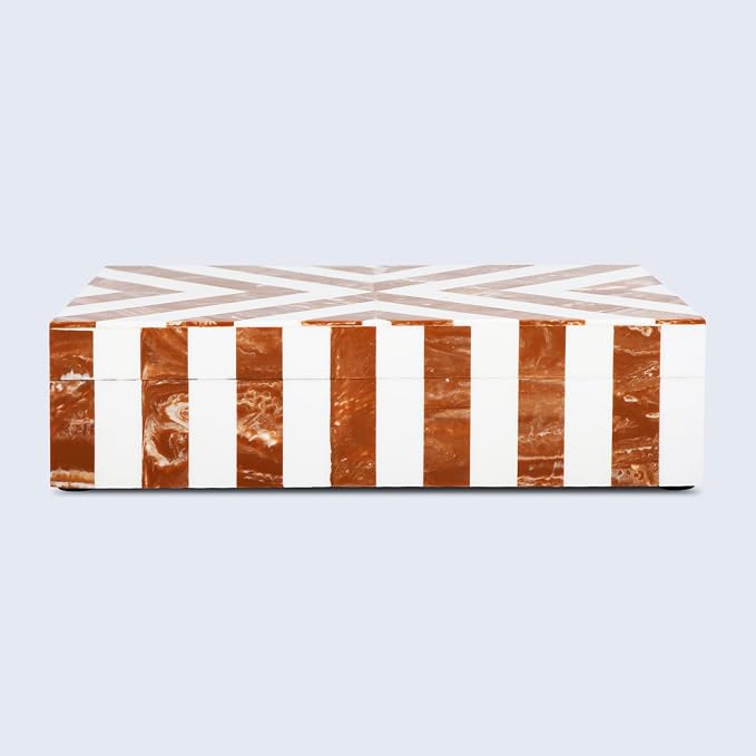 Handicrafts Home Decorative Storage Box 10x6 – Remote Organizer Box with Lid, Modern Decorative Keepsake Box, Boho Shelf Décor, Memory Box for Photos or Letters, Decorative Box for Table Décor