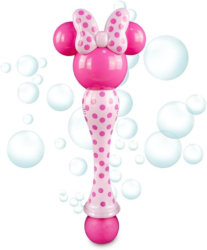 Disney Store Official Minnie Mouse Light-Up Bubble Wand - Perfect for Kids & Fans, Authentic Design, Ideal for Outdoor Play & Parties, Durable & Safe for All Ages
