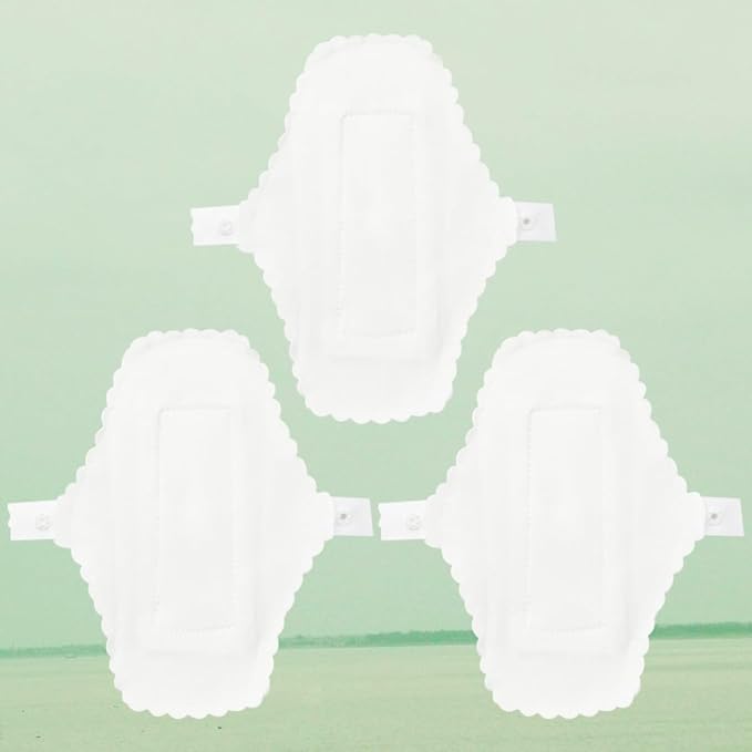 STAHAD Reusable Waterproof Cotton Menstrual Pads 3Pcs Set 180Mm Washable Sanitary Napkins Cloth Panty Liners for Feminine Care Daily Use