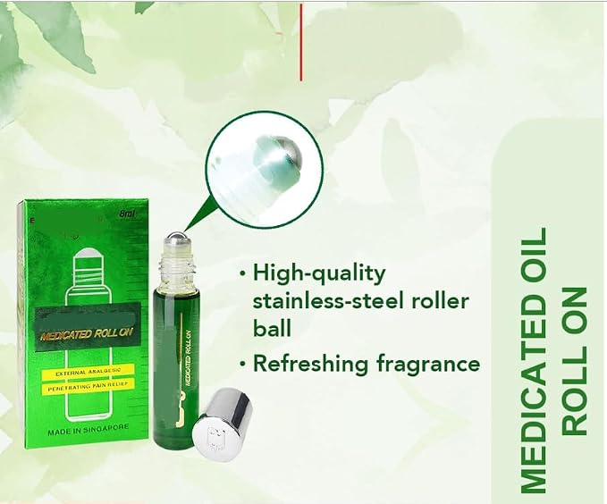1 Pack - Green Roll On Essential Oil - 1 Chai Dau LAN Xanh Con O - 8 ml per Bottle