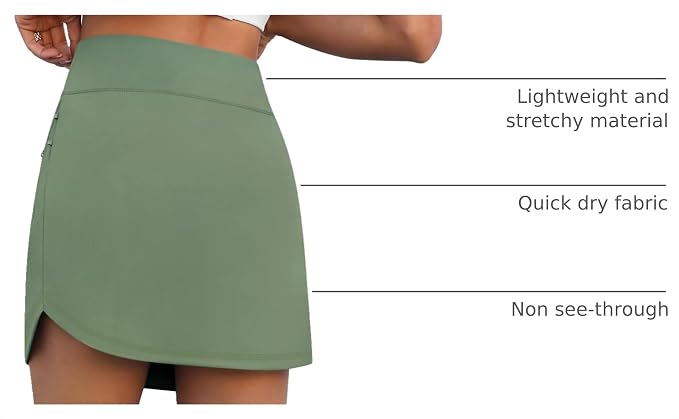 LouKeith Golf Skirts for Women Tennis Skirt with Zipper Pockets High Waisted Running Casual Athletic Skorts Built-in Shorts