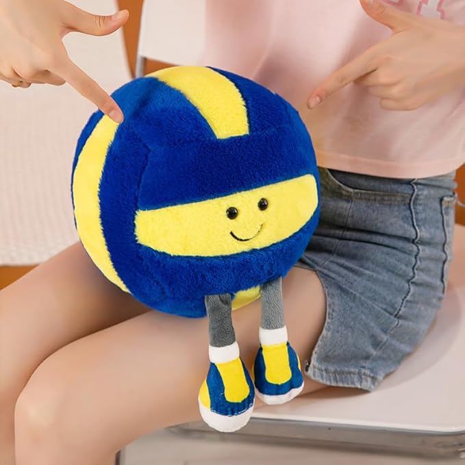 13.7" Cute Football Plush Toys Soft Stuffed Sport Throw Pillow Plush Ball Gift for Kids Birthday and Christmas Decoration (Volleyball)