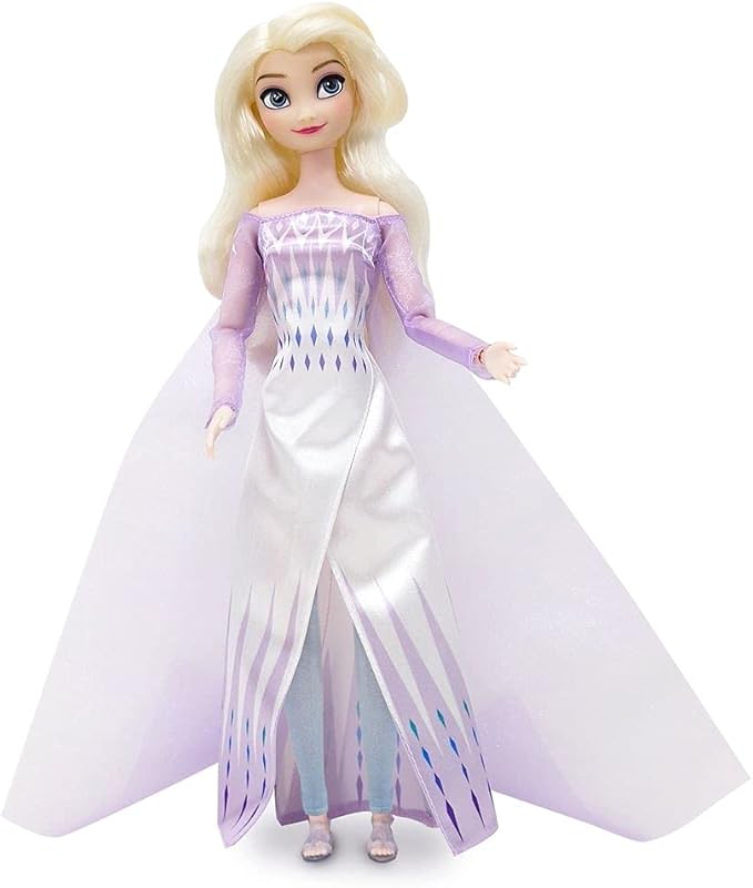 Disney Store Official Disney Princess Classic Doll (Elsa from Frozen 2), 11 Inches, Includes Brush with Molded Details, Fully Posable Toy in Classic Outfit - Disney Princess Toys for Girls