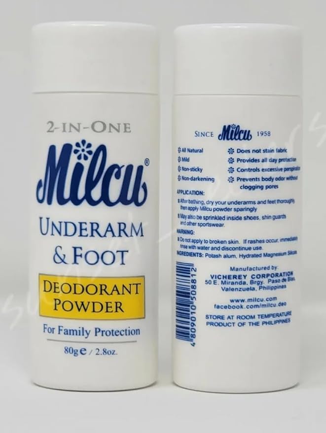 Underarm & Foot Deodorant Powder 80 grams Large Size by Milcu