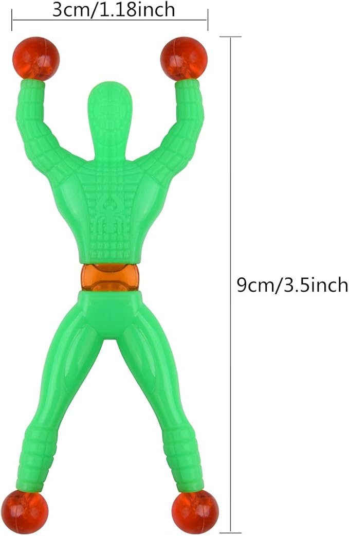40 Pcs Window Crawler Men, Multicolored Sticky Action Figure Rolling Men Wall Climbers Toys for Party Favor (Random Color)