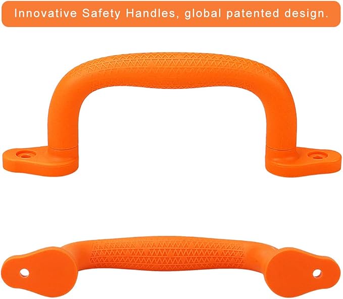 Dolibest 8-Pack Safety Handles for Swing Sets & Playsets - Monkey Bars with Anti-Skid Grip with Finger Indentations, Plastic Grab Handles, Easy Mounting for Climbing Frames, Playhouses, Treehouses