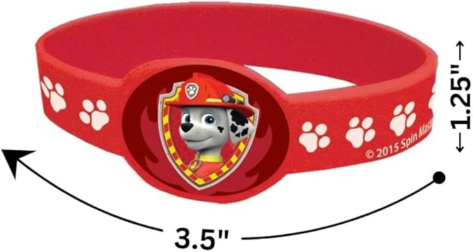 Unique Assorted Colors Paw Patrol Stretchy Bracelets - 3.50" x 1.25" (Pack Of 4) Kids Bracelets - Durable Vinyl & Fun Party Favors & Gifts For Kids, Great For Themed Parties & Events