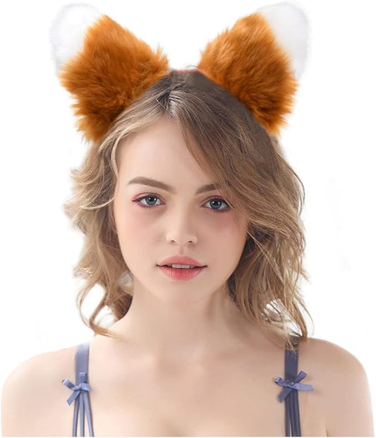Plush Animal Ears and Horns Headband-Halloween Christmas Festival Theme Party Animal Cosplay Costume Headbands