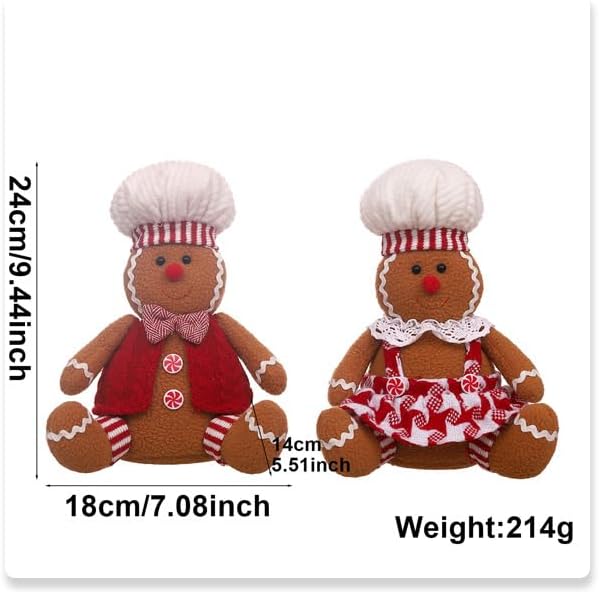 Christmas Gingerbread Man Plush Toy,Christmas Plush Stuffed Doll Gingerbread Boy Girl Cute Plush Pillow for Holiday Christmas Tree Gifts (Boy)