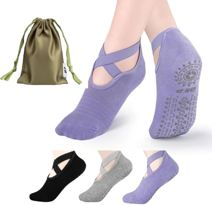 BKP Yoga Socks for Women,Pilates Socks Non Slip Grip Socks Suitable for Ballet,Plasticity,Dance,Home,Training