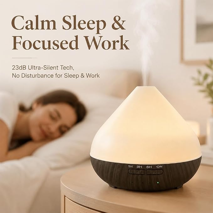 Essential Oil Diffuser 550ML Large Capacity with Remote for Home | Auto-off Functuon,Remote Control,7 LED Color Light,Timer Setting for Large Room Living Room Office Bedroom