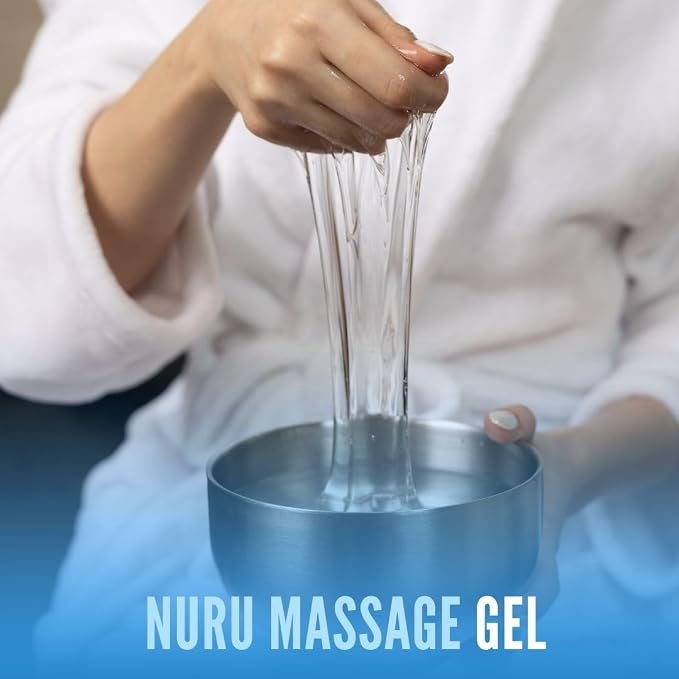 Nuru Massage Gel 33.8 fl oz Rectangle | Massage Oil Alternative | Organic Aloe Vera, Seaweed, Green Tea, Licorice & Vitamin B5 | Water Based | Paraben & Glycerin Free | Body-to-Body Formula