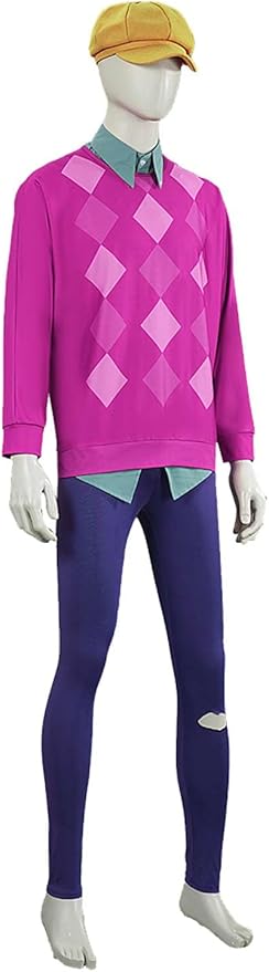 Mens Abby Cosplay Costume Abby Green Shirt Wig Set for Halloween