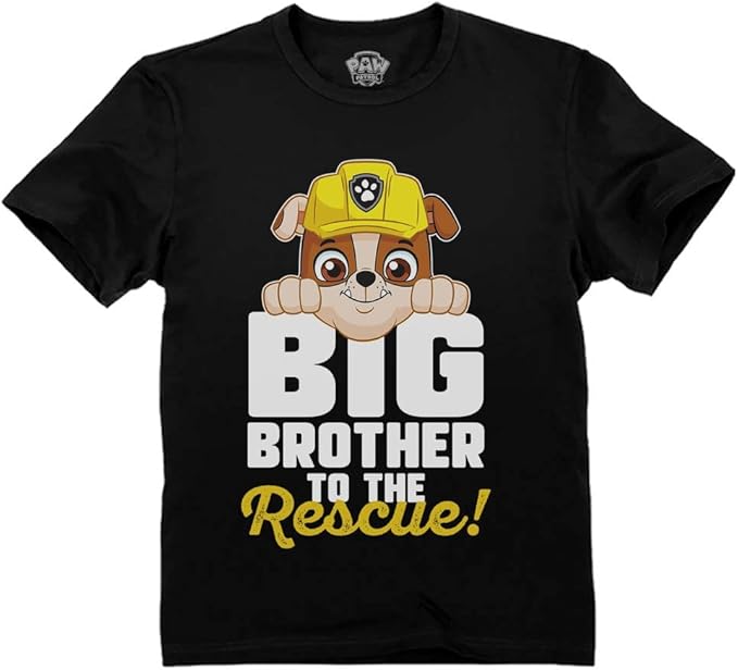 Big Brother Paw Patrol T-Shirt for Toddlers - Featuring Rubble, Chase, & Marshall - Sibling Gift Shirt