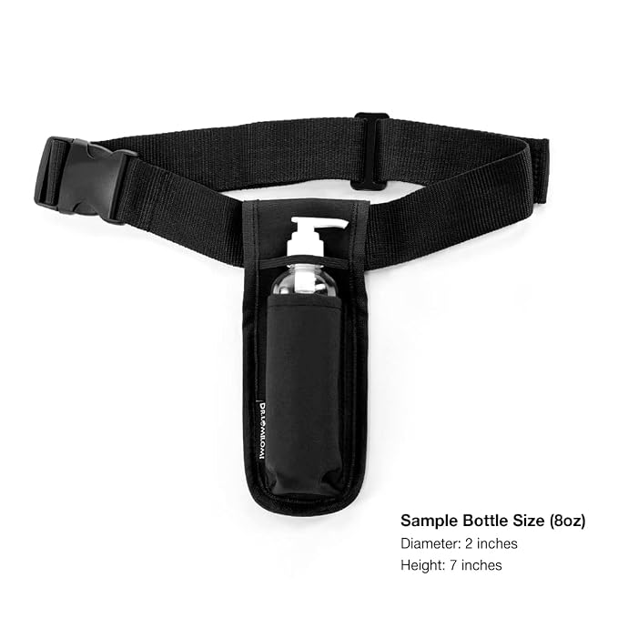 Massage Bottle (8oz) Bag Holster Kit, Adjustable Single Holster for Massage Oil & Massage Lotion (Bottle Included) (Single Bottles (8oz))