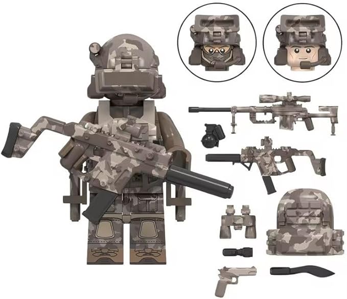 Minifigure 8 PCS Bulk Action Figure Featuring U.S. Special Forces Minifigures with Accessories, Great Stocking Stuffer or Boys Girls Gift for Christmas Stockings and Birthdays.