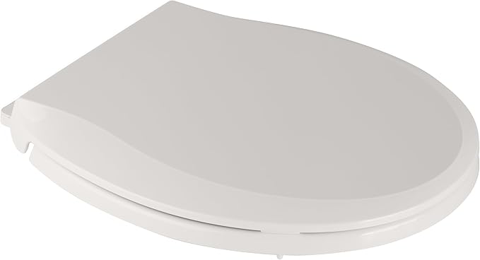 Toilet Seat Round Toilet Seat Cover Biscuit Color Soft Close PP Toilet Seat for Bathroom, Durable and Easy to Clean