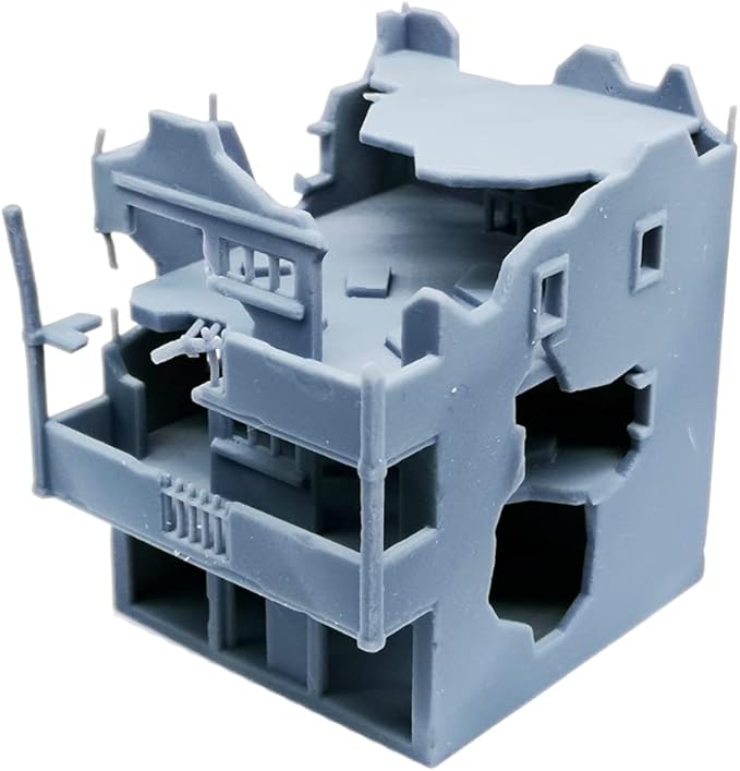 Outland Models Military Scenery Structure Destroyed City House (w Balcony) 1:144