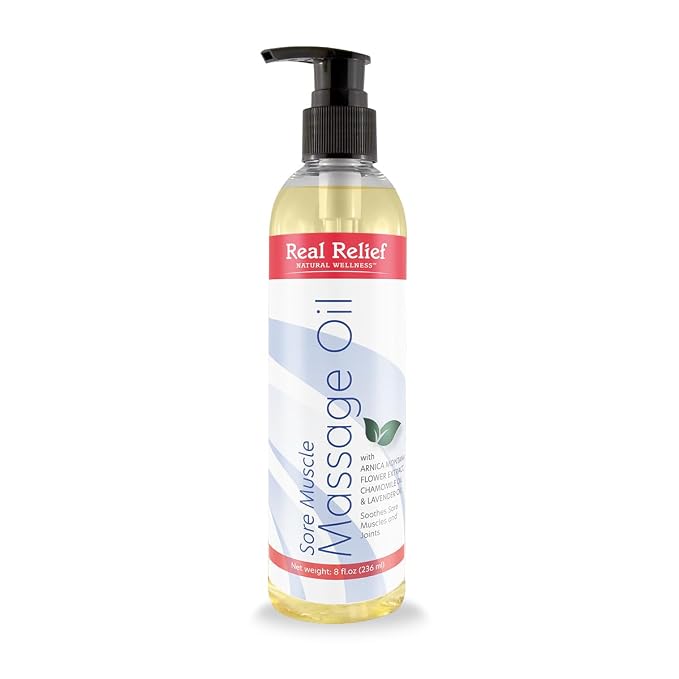 Arnica Massage Oil with Chamomile & Lavender Essential Oils, for Massage (Personal or Professional Use), 8 fl. oz.