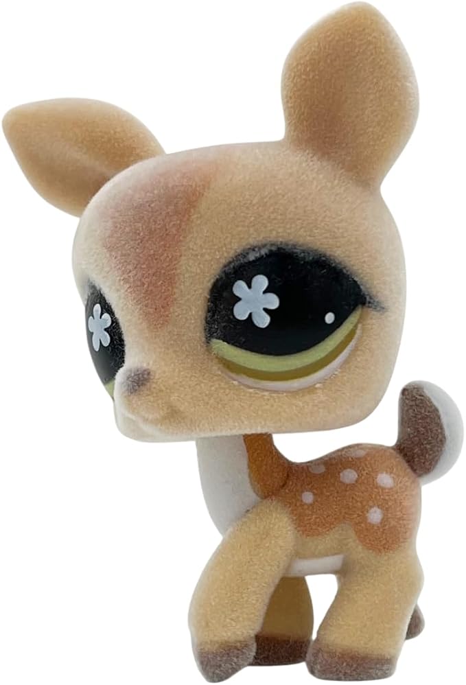 Custom Flocked Pet Shop Toy Fuzzy Animal Figure Short Hair Cat Kitty Kitten Deer OOAK (Tan #634)