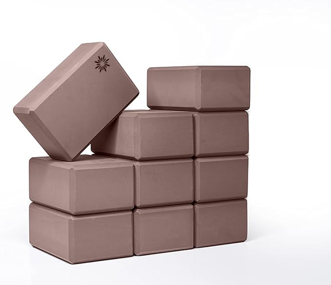 4" Yoga Block, 10 Pack Bulk EVA Foam Yoga Blocks, Firm and Supportive Yoga Brick, Balance Foam for Stretching, Pilates, and Workout, 4" x 6" x 9"