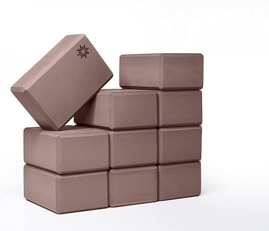 4" Yoga Block, 10 Pack Bulk EVA Foam Yoga Blocks, Firm and Supportive Yoga Brick, Balance Foam for Stretching, Pilates, and Workout, 4" x 6" x 9"
