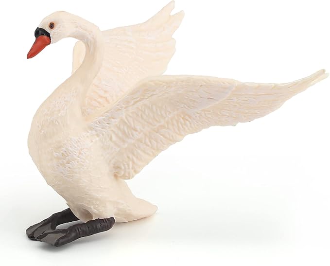 LC JoyCre Goose Toy Swan Toy 3.5 Inch Big White Swan Figurine Animal Figure for Toddlers Preschool Animals Figures Eduactional Project Diorama Model for Kids 3 4 5 6