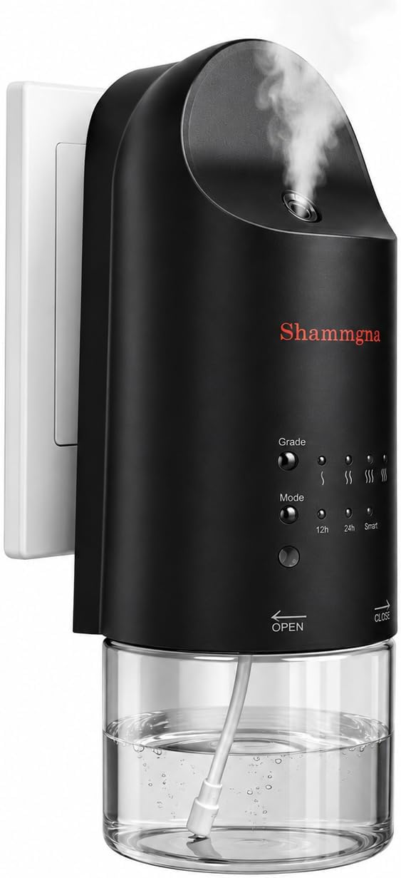 2026 Plug-in Essential Oil Diffuser – Waterless Scent Diffuser, Smart Wall Diffuser for Home, Office, & Spa, Covers Up to 500 Sq. Ft., 160ML Capacity, Portable Aromatherapy Aroma Diffuser, Black