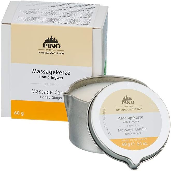 PINO Massage Oil Candle - Scented Candle Melts Into Hydrating Massage Oil - 2.1 oz. - Honey Ginger - Can Be Used As Massage Candle for Couples, Aromatherapy Candle, or Relaxing Candle