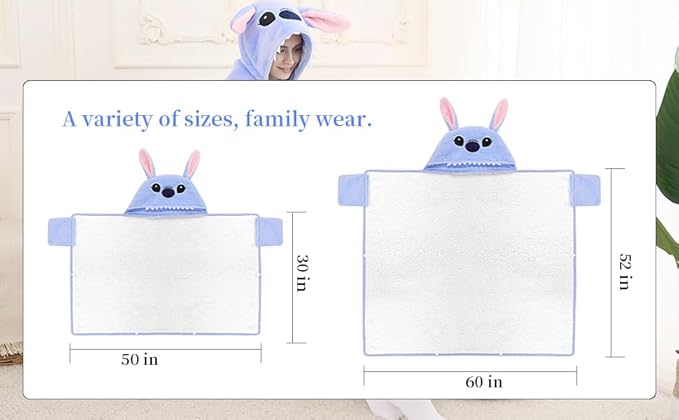 Unisex hooded blanket casual home clothes thick and warm lamb cape flannel shawl women's bathrobe blanket