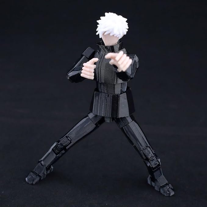 JJK Figure Gojos Action Figure Fushiguro Toji 3D Printed Figurine, Movable Joints Interchangeable Prats, Mini Anime JJK Statue Collectible