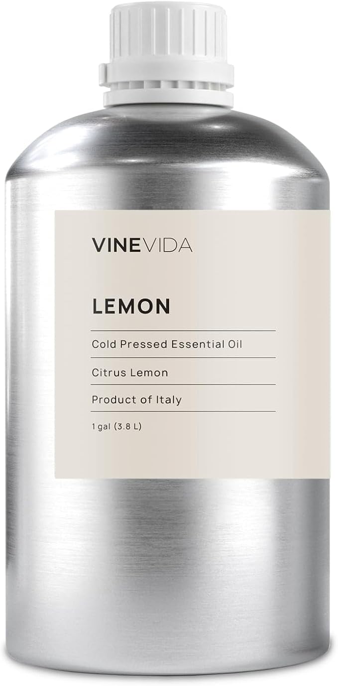 VINEVIDA [128oz] Pure Lemon Essential Oil - Bulk Essential Oil for Soap Making and Candle Making